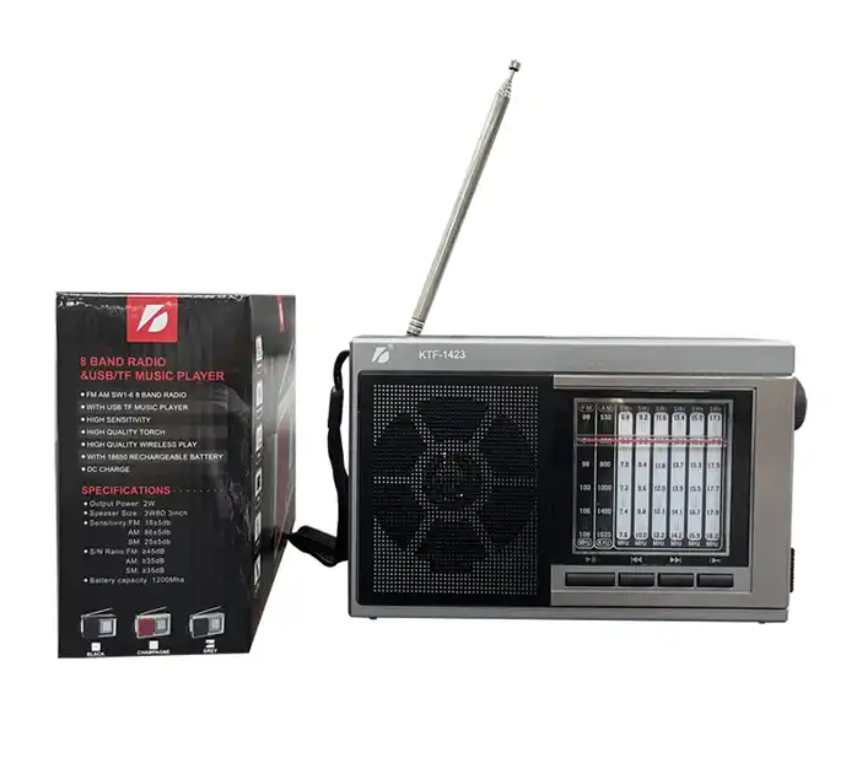 KTF-1423 Cycling Mini 2.5 Inch Torch Flashlight Retro Vintage Portable Speaker with Lights Solar Radio