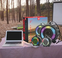 Portable Stage Lights Radio Small Wireless Sound Equipment Rotating Light Speaker Stage Speaker