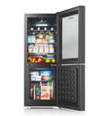 Black Color Double Door and Bottom Freezer Defrost Fridge Refrigerator