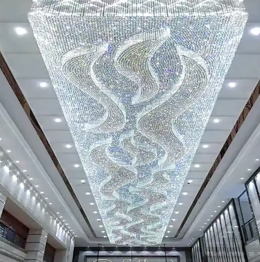 Decorative Banquet Hall Shopping Mall Hotel Lobby Big Luxury Led Chandelier Ceiling Light