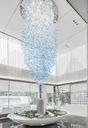 Long Stone Indoor Decoration Glass Luxury Villa Staircase Hotel Modern Chandelier Pendant Light