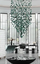 Long Stone Indoor Decoration Glass Luxury Villa Staircase Hotel Modern Chandelier Pendant Light