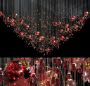 KTV Commercial Space Hotel Lobby Red Color Luxury Modern Decorative Led Chandelier Light