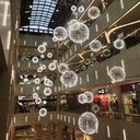 Hotel Lobby Stainless Steel Spark Ball LED Pendant Light Firework Ball Decorative Lighting
