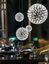 Hotel Lobby Stainless Steel Spark Ball LED Pendant Light Firework Ball Decorative Lighting