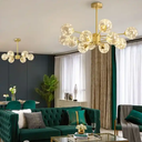 Custom Design Glass Ball Hanging Lamps Home Decorative Modern Chandeliers For Living Room Dining Room