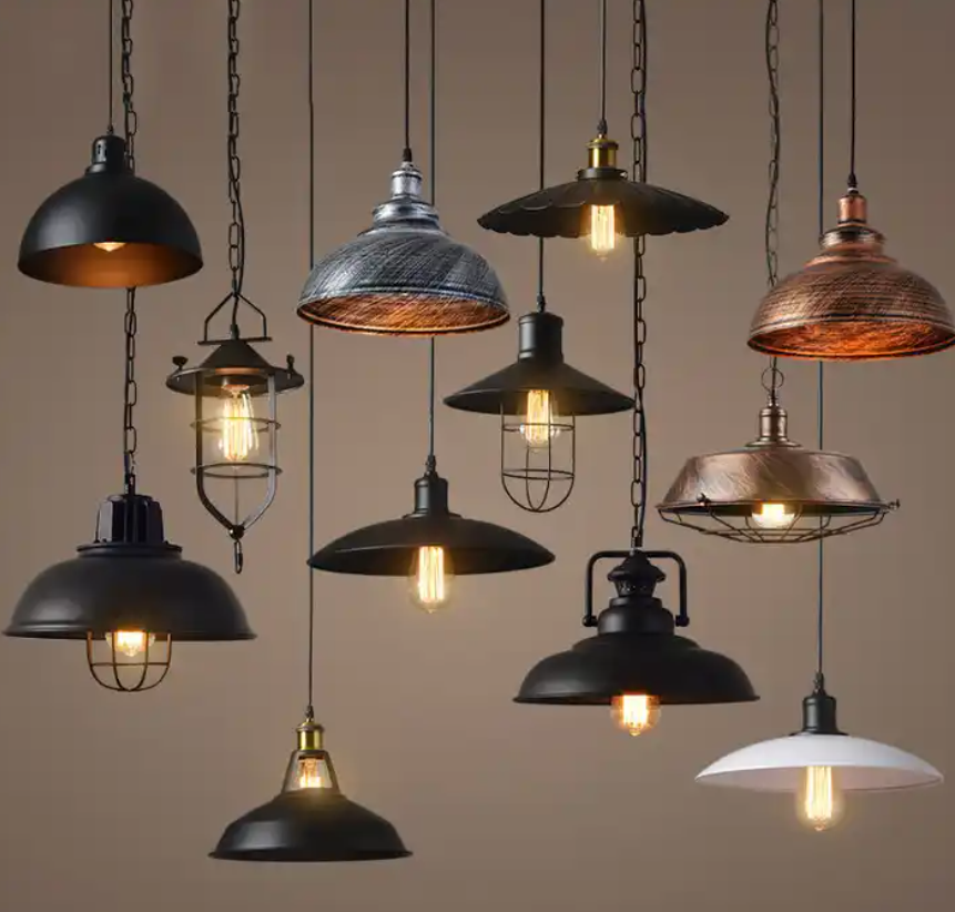 American loft retro vintage industrial light classic kitchen island restaurant bar hanging pendant lamp