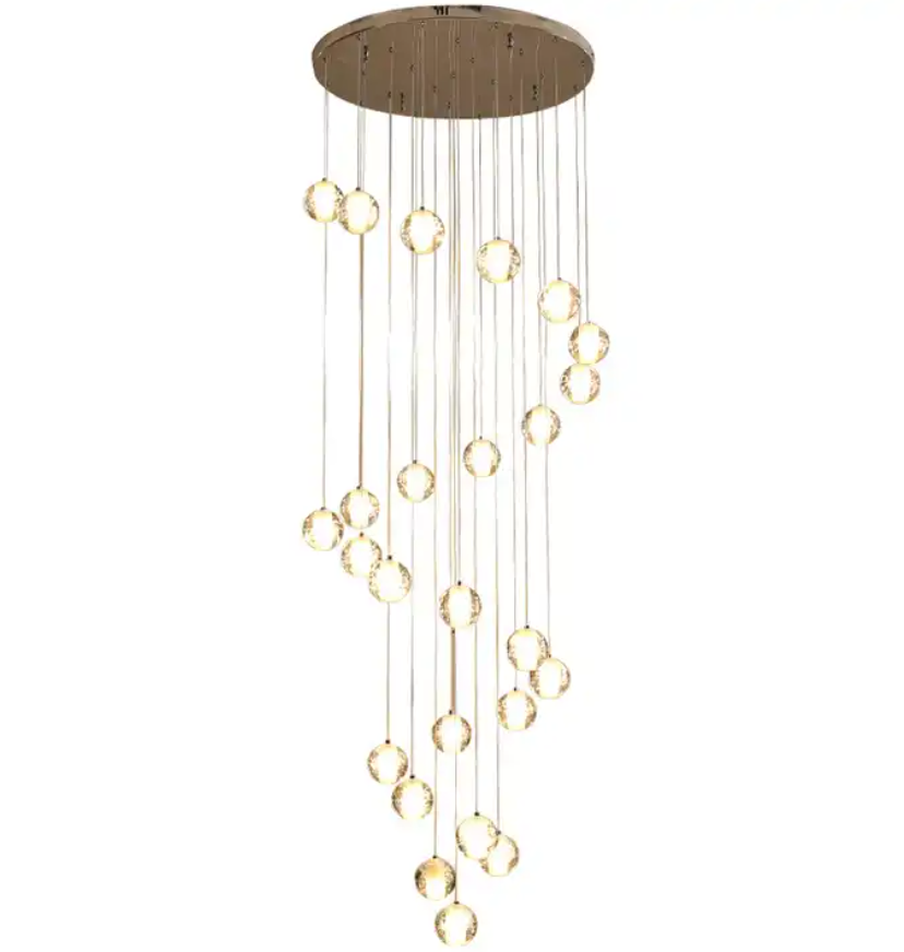 Hotel Villa Mall Indoor Decoration Fixture Crystal Ball Modern LED Pendant Light