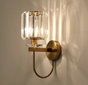 Luxury golden hotel stair corridor bedroom wall lamp post modern fashion crystal wall sconce Iwork lighting