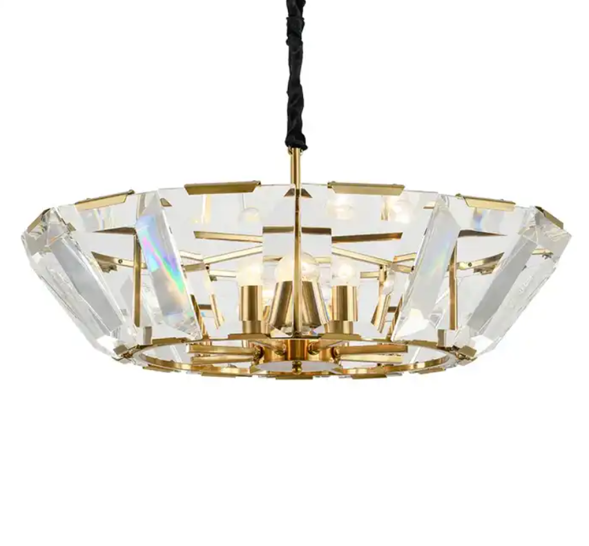 Oval Crystal Flat chandelier Light Modern In Door Home Ceiling Pendant Chandeliers Light Decorative Fixtures