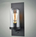 Industrial retro simple cafe shop bar hallway decorative lamp black metal glass shade LED wall lamp