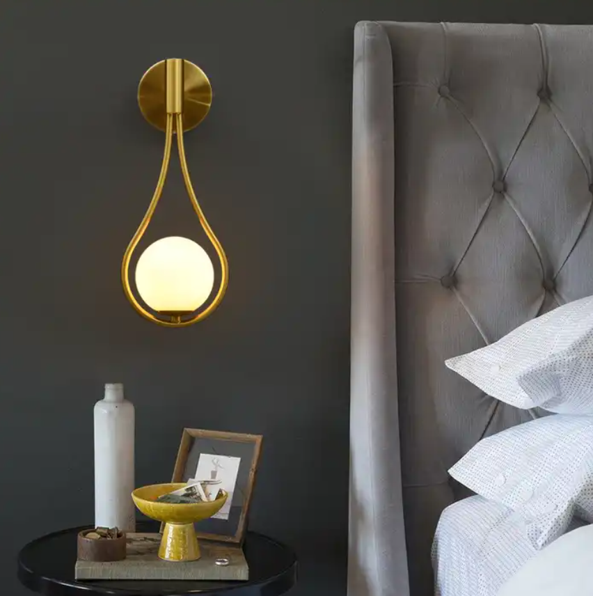 Nordic Design Gold Color Wall Light Indoor Decorative Glass Wall Lamp