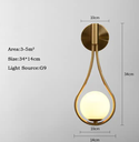 Nordic Design Gold Color Wall Light Indoor Decorative Glass Wall Lamp