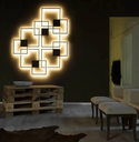 Led Wall Light Panel Black White Square DIY Combine Wall Decoration Lamp For Bedside Living Room Mall Decor Lighting