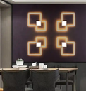 Led Wall Light Panel Black White Square DIY Combine Wall Decoration Lamp For Bedside Living Room Mall Decor Lighting