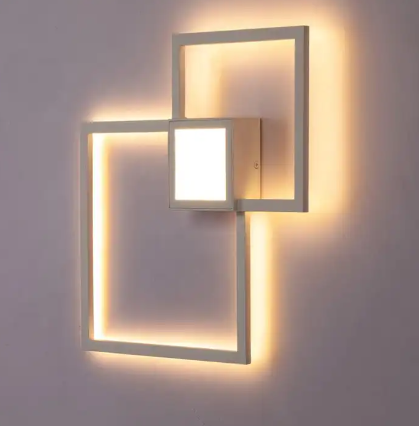 Led Wall Light Panel Black White Square DIY Combine Wall Decoration Lamp For Bedside Living Room Mall Decor Lighting