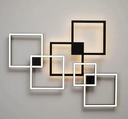Led Wall Light Panel Black White Square DIY Combine Wall Decoration Lamp For Bedside Living Room Mall Decor Lighting