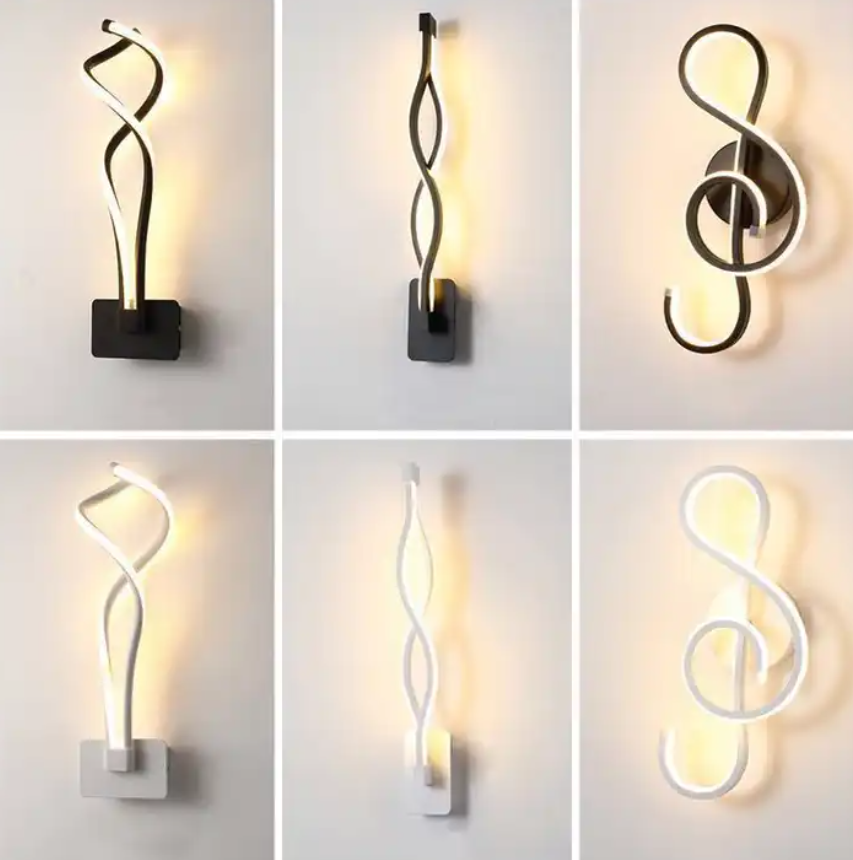Modern Minimalist Wall Lamps Living Room Bedroom Bedside Luster LED Indoor black white Lamp Aisle Lighting decoration