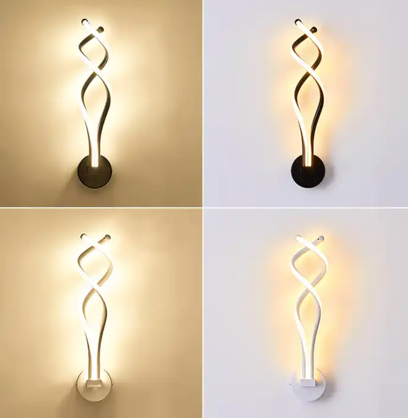 Modern Minimalist Wall Lamps Living Room Bedroom Bedside Luster LED Indoor black white Lamp Aisle Lighting decoration