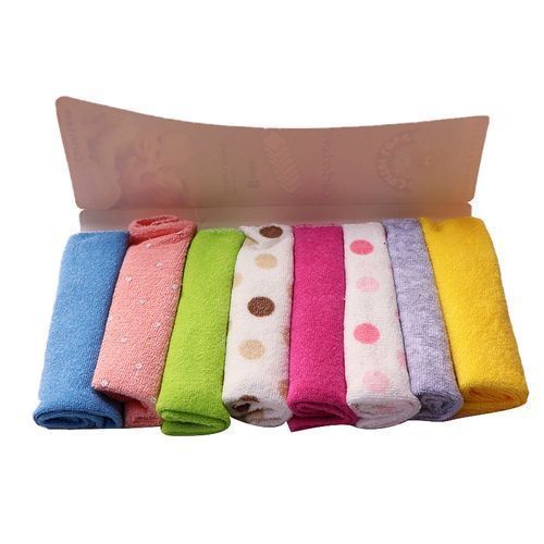 Set Of 8 Baby Wash Cloths - Multi-Color