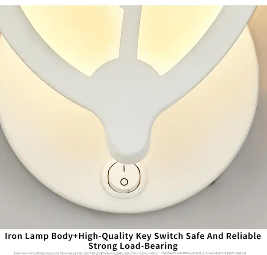 indoor unique blade design wall lamp with white light/warm light and color changing function controlled by switch
