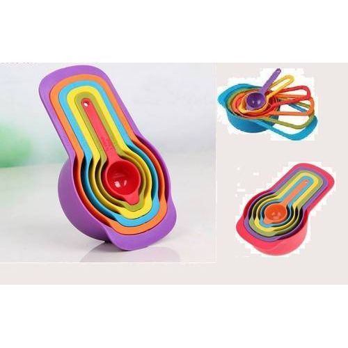 6piece Kitchen Measuring Spoons and Cup Set - Multi-color