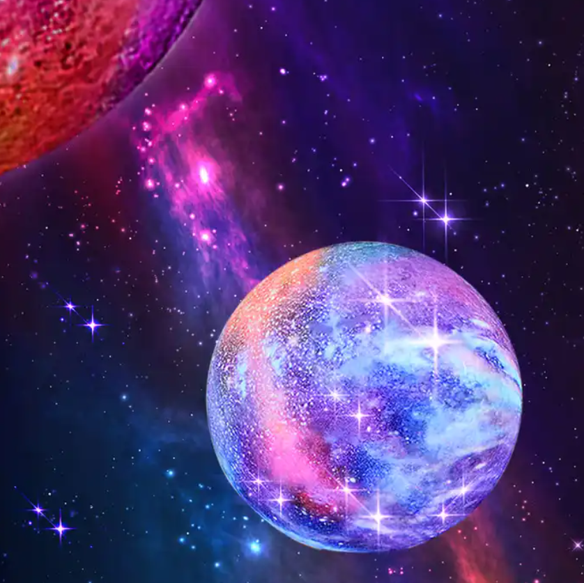 6 Colors 3D Print 8-18cm Touch Remote Control USB Rechargeable Star Moon Lamp LED Night Light with Stand