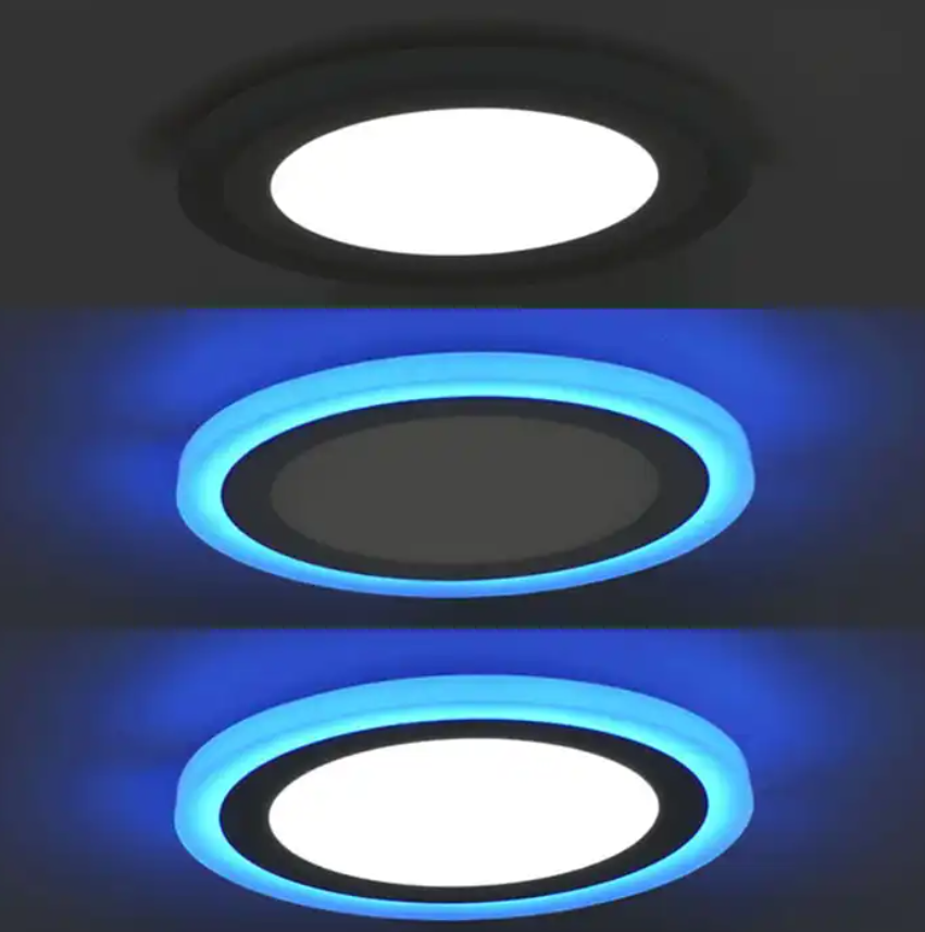 3+3W Double Color Surface Recessed Mounted Slim Round Square Led Panel Light
