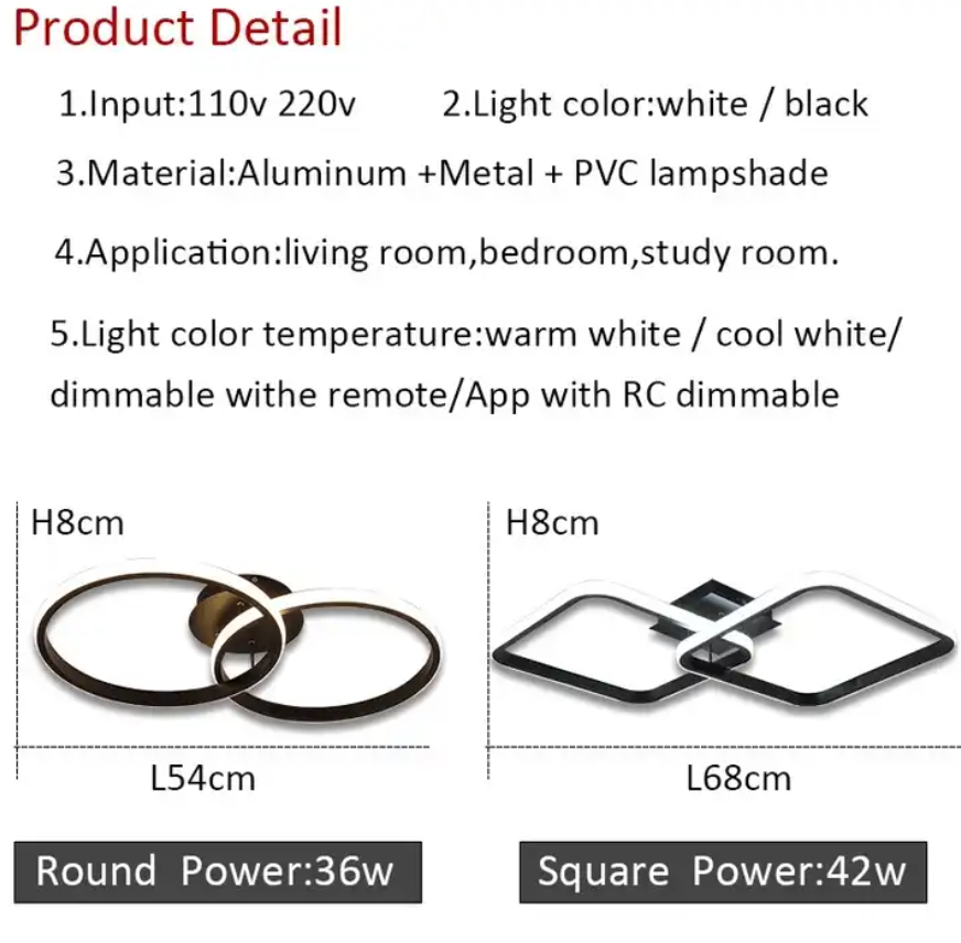 Modern Led Chandelier New Decoration Ceiling Mount Chandelier Lighting for Living room Bedroom Kitchen Indoor Lighting Fixtures