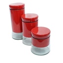 3 Set Sugar Bowl Glass Canister - Color Varies