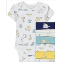 5 Baby Boy Cotton Bodysuits, Design May Vary - Multicolor