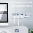 Universal Type 6 Gang with 4 USB Port Power Socket With Switch 2m Extension Socket