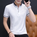 Summer Mens Short Sleeve Casual Cotton Polo Shirt Slim Basic Tee Solid Color T-shirt