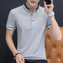 Summer Mens Short Sleeve Casual Cotton Polo Shirt Slim Basic Tee Solid Color T-shirt