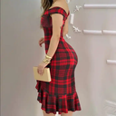 Solid Color Elegant Off Shoulder Dress
