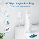 New Design US Socket 8 Outlet Power Strip Tower Surge Protector With USB Type C Port Power Strip