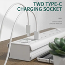 4 way Uk standard power strip 3.7A 2 usb port 2 Type C electric surge protector desktop extension plug cord socket