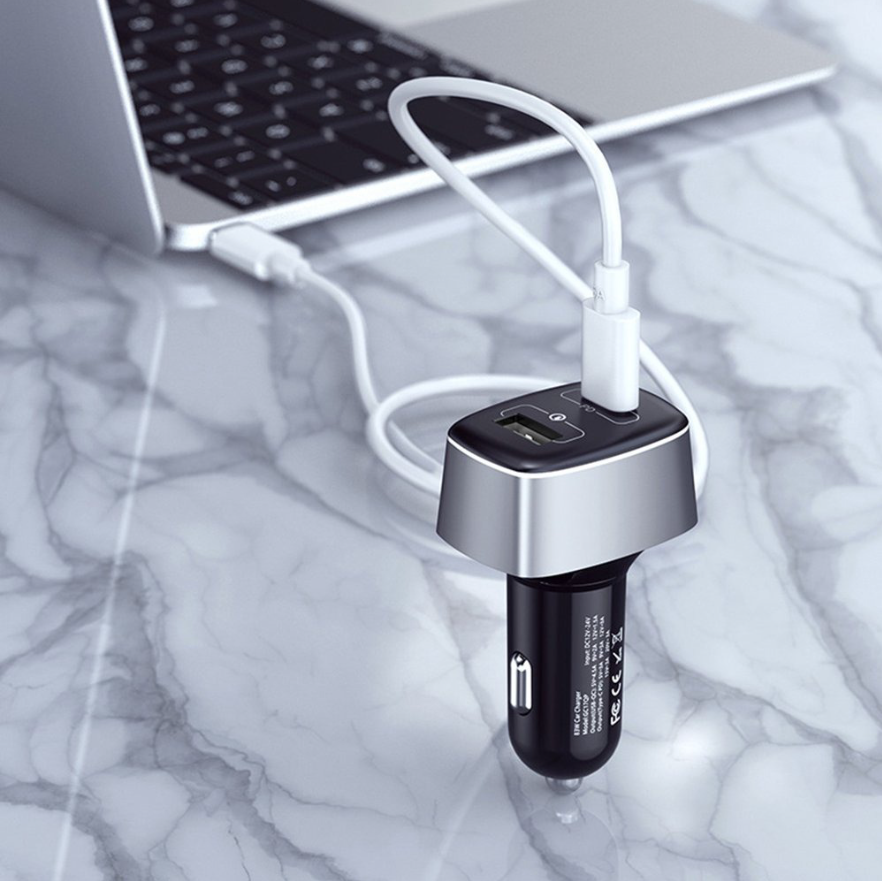 New item 83W (65W+18W) PD3.0 PPS Type C Port + Quick Charge 3.0 USB Fast Charging Car Adapter for Phone 14, 13 Pro Max