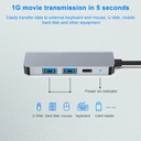 4 In 1 USB-C / Type-C + USB 3.0 + USB 2.0 + PD USB-C / Type-C Charging Ports Multifunctional HUB Docking Station
