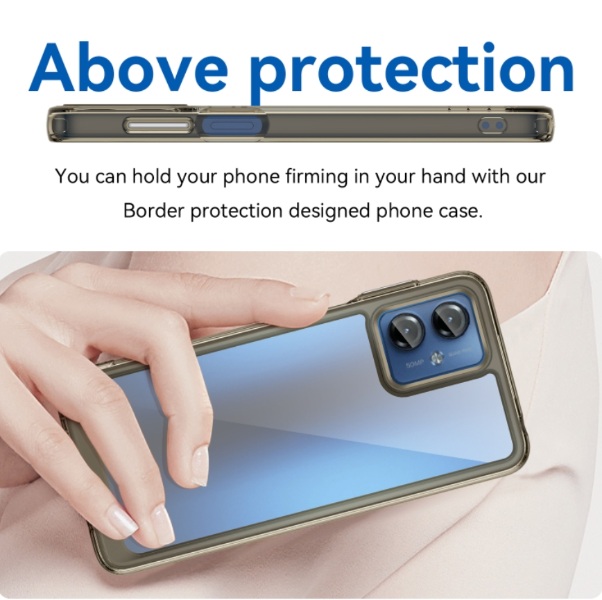 Motorola Moto G14 Colorful Series Acrylic + TPU Phone Case(Transparent Grey)