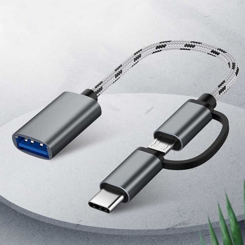 Original Accessories Type-C Male + Micro Usb Male Female Otg Adapter - Black