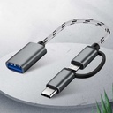 Original Accessories Type-C Male + Micro Usb Male Female Otg Adapter - Black