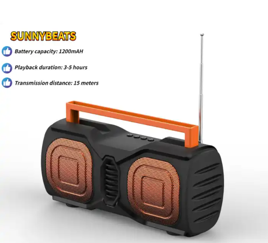 OEM Solar Portable Bluetooth Speaker with FM Radio Flashlight USB Playback SD Memory Playback for Outdoor Activities