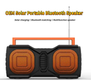 OEM Solar Portable Bluetooth Speaker with FM Radio Flashlight USB Playback SD Memory Playback for Outdoor Activities