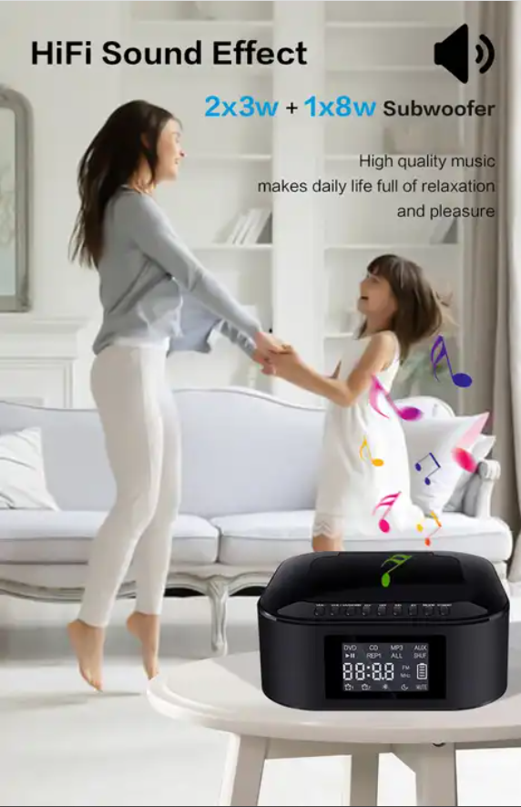DVD Player With HDMI Mini Bluetooth Portable Home Theater CD Player Built-in Speakers And Battery For Indoor / Outdoor