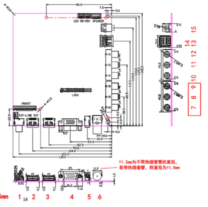 42 Inches , T.PV56.PB801 high voltage 33-105V/75W universal led tv mainboard 32"-42" with two av tv mother three in one board for led tv