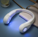 Outdoor Sports Office Neck hanging Rechargeable Mini USB Portable Leafless Colorful LED Light Neck Fan