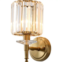 Luxury golden hotel stair corridor bedroom wall lamp post modern fashion crystal wall sconce Iwork lighting