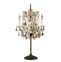 Iwork Lighting Clear Candle Small K9 Crystal Lace Chandelier Table Lamp For Wedding Bed Side Decoration
