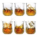 6 Pieces Of Diamond Design Whisky Glasses, Colorless.